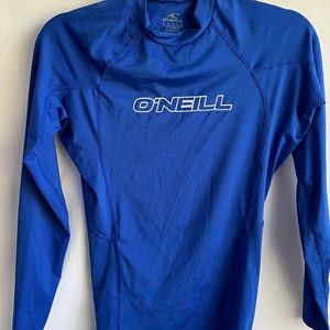 O’Neill Long Sleeve Rash Guard, Women Small, Fitted, Blue